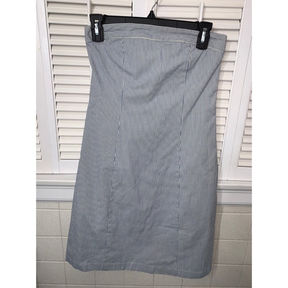 Old Navy Strapless Sky Blue Pinstripe Dress seersucker sundress
